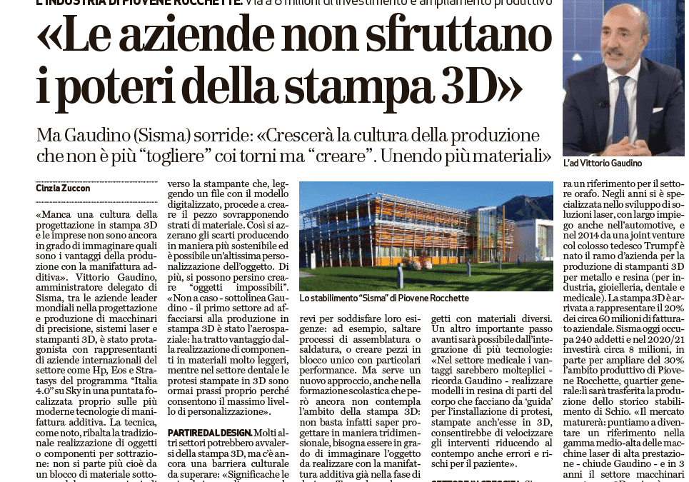 “Le aziende non sfruttano i poteri della stampa 3D”